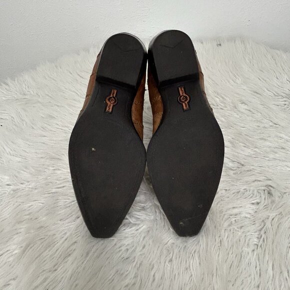 Earth Spirit Pansy Size 7 Brown Leather Western Ankle Boots Booties Distressed - Picture 7 of 9